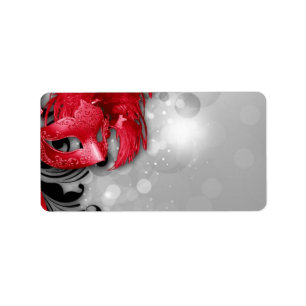 1,25 tum x 2,75 tum Adress Red Masqueramask Adressetikett