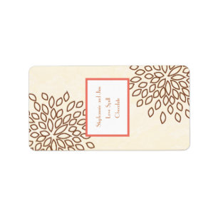 1,25 tum x 2,75 tum Hersheys Miniature Rosa / Brow Adressetikett