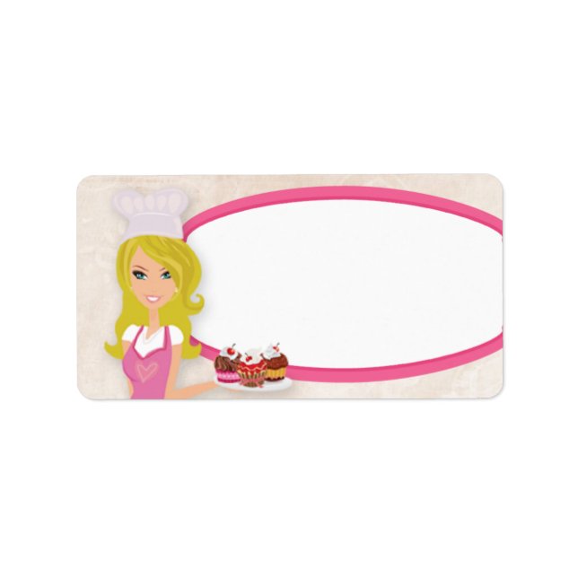 1,25-tums x2,75-tums Blonde Baker-Rosa-adressetike Adressetikett (Framsidan)