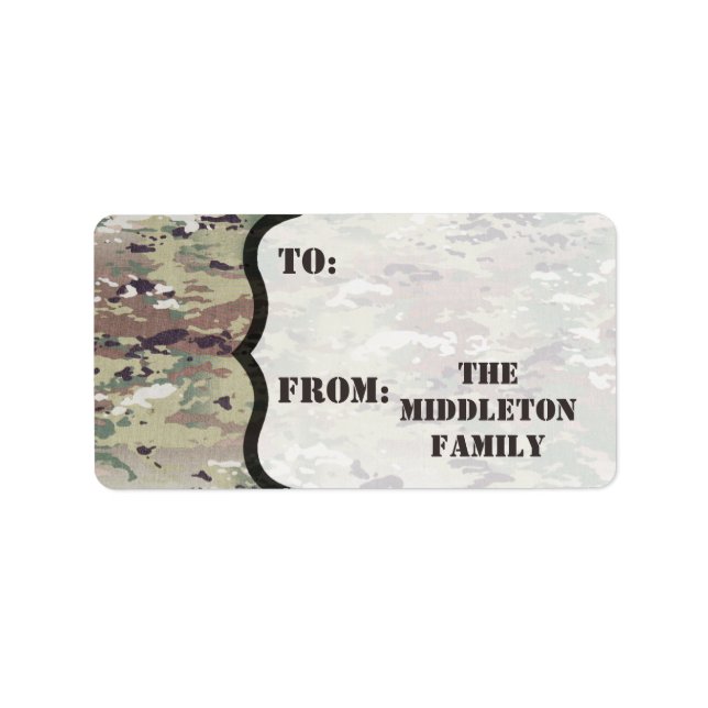 1,25" x 2,75" Jul JULAFTON-stift på Märkre Adressetikett (Framsidan)