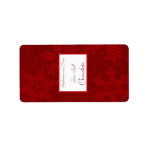 1,25" x 2,75" röd Hersheys miniatyrjul Adressetikett