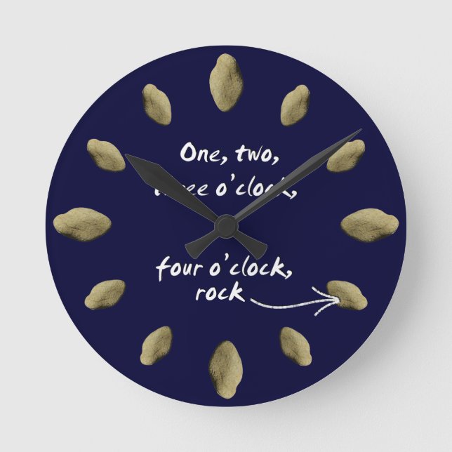 1-2-3-4 klockan Sten-klocka (Mörken Ansikte) Rund Klocka (Framsida)