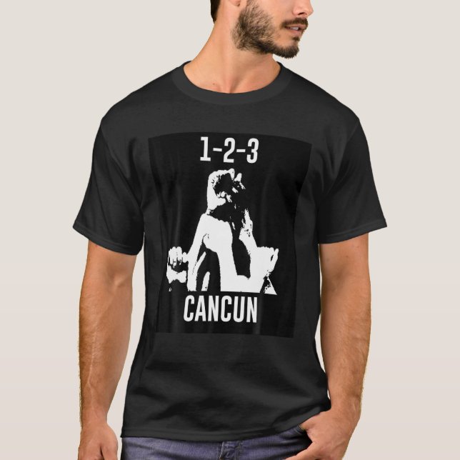 1-2-3 Cancun Vacation Funny PM T Shirt (Framsida)
