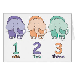 1,2,3 elefanter hälsningskort