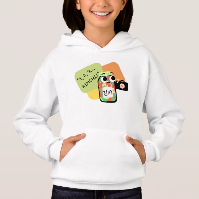 1,2,3... Kimchi Hoodie T Shirt (Framsida)