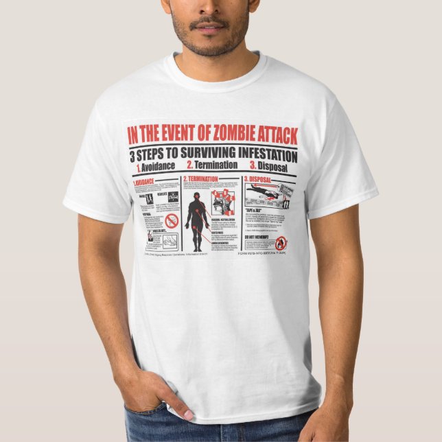 1-2-3 kliver för Zombieattack Tee Shirt (Framsida)