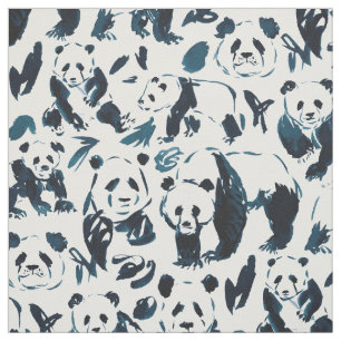 1-2-3 PANDAS Cute Sketchy Pandas Tyg