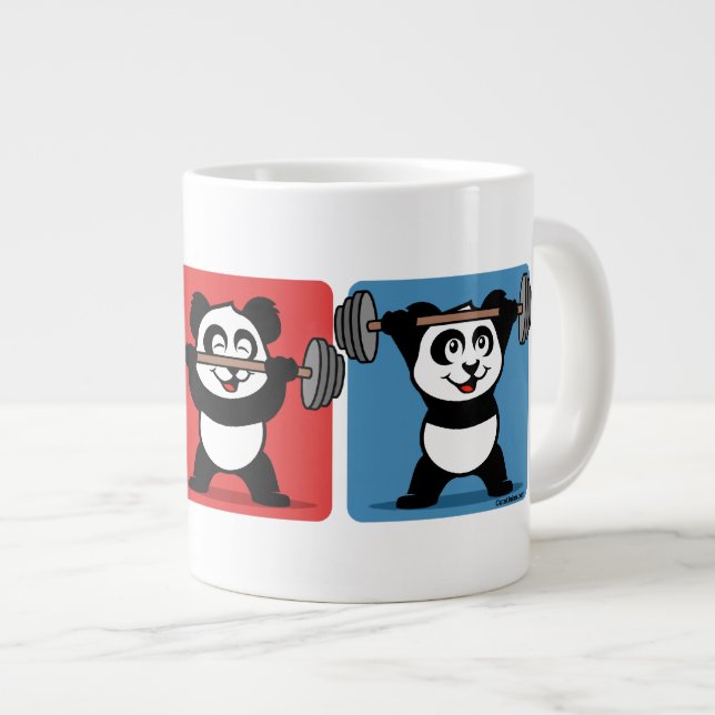 1-2-3 viktande Panda Jumbo Mugg (Framsida höger)