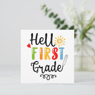1/2- Hej Första Klass Shirt, första Klass Student Inbjudningar