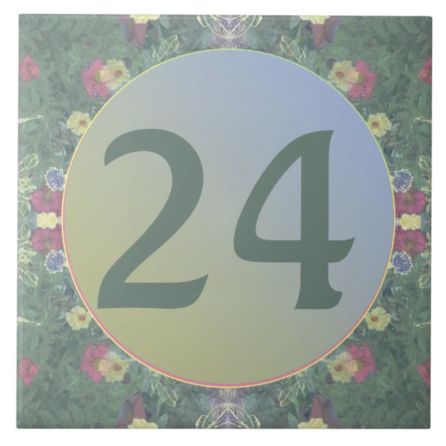 (1-2 siffror)Blommigt av kammarnummerpanel Kakelplatta (Framsidan)