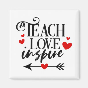 1/2 Teach Kärlek Inspire Shirt kindergarten Lärare Magnet