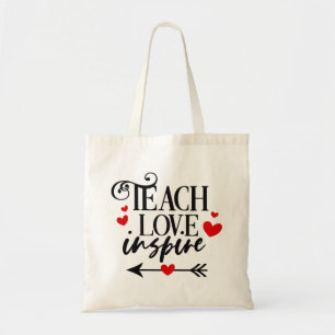1/2 Teach Kärlek Inspire Shirt kindergarten Lärare Tygkasse