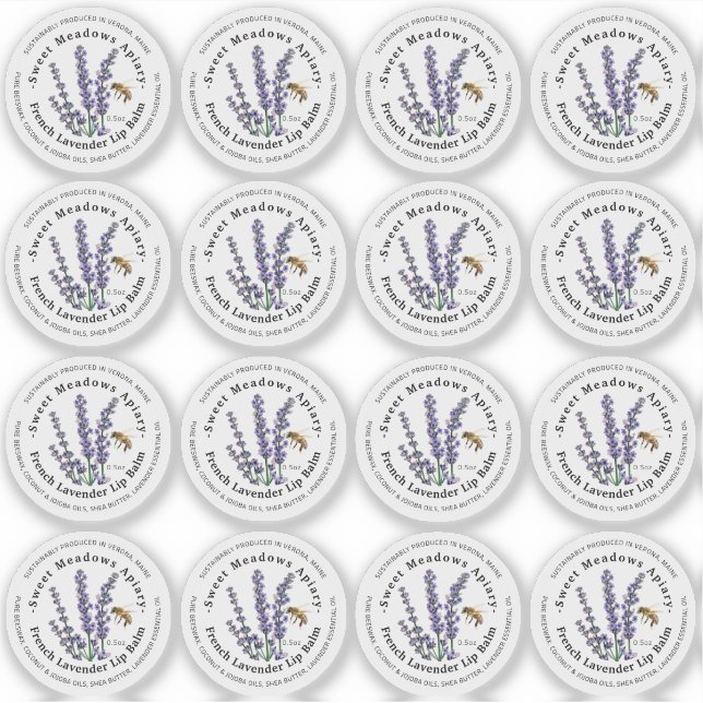 1,33-tums etikett för Lip Balm 0,5 oz Metall-behål (Framsida)