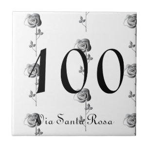 1-3 siffra 3D Rosor House Number och Street Kakelplatta