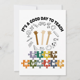 1/4, det är en Bra dag att lära sig små människor, Tack Kort