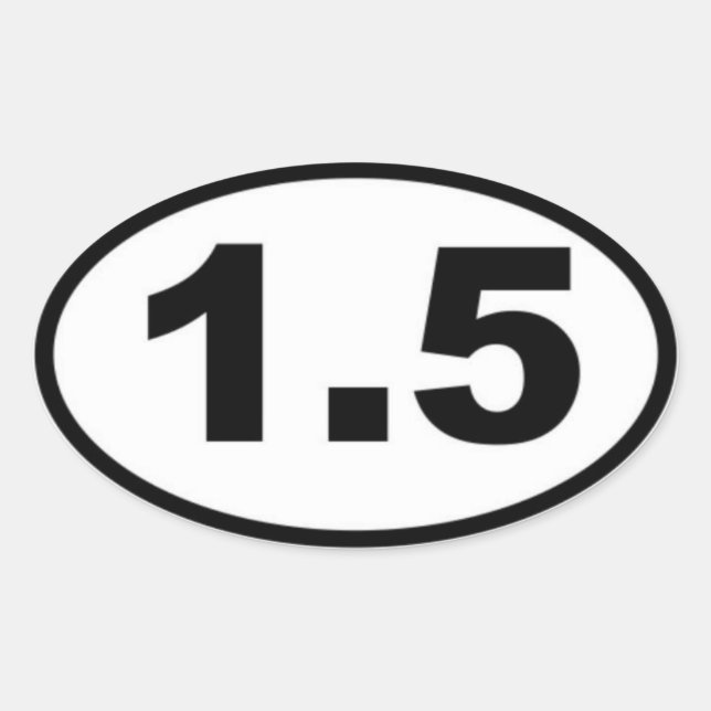 1.5 Minus oval-försegling Ovalt Klistermärke (Framsida)