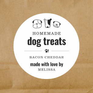 1,5-tums Homemade Hund Treat Gift eller favoriteti Runt Klistermärke