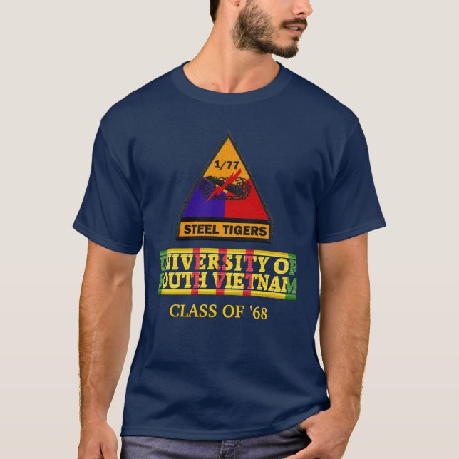 1/77. Armoruniversiteten av den södra Vietnam Tee Shirt (Framsida)
