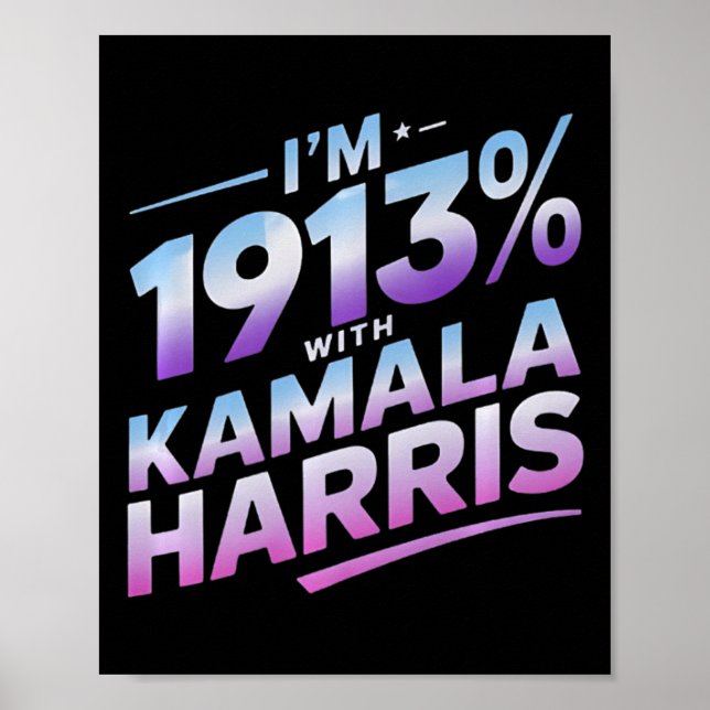 1 913 % med Kamala Harris 2024 Premium Poster (Framsidan)