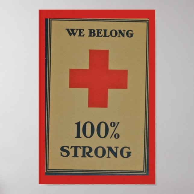 1 920 WWI Red Kor "We Belong 100% Strong" Poster (Framsidan)