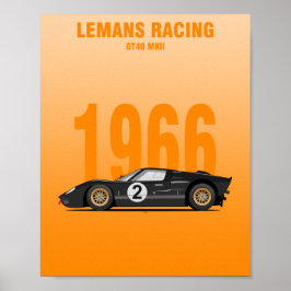 1 966 GT40 MK2-vintern Poster