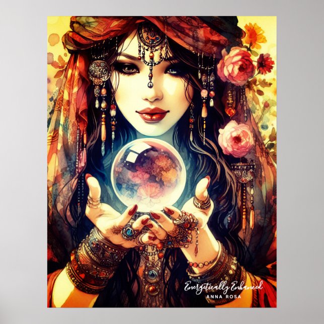 *~* 1 A100 Psychic Reader Gypsy Crystal Pall 1 Poster (Framsidan)