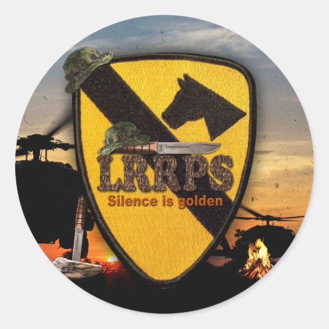 1:a 7:e-cavallry-luft-arméns LRPS-plåster Runt Klistermärke (Framsida)
