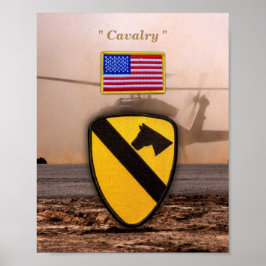 1:a 7:e Cavalry Luft Cav Vetereans Vets Patch Poster
