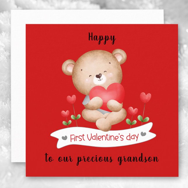 1:a Alla hjärtans dagskort Kort (1st Valentine's day boy Valentine's day Card)