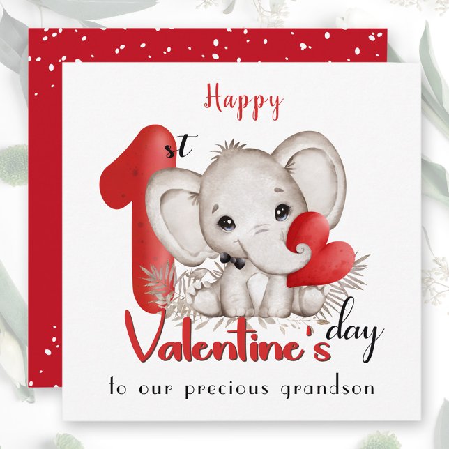 1:a Alla hjärtans dagskort Kort (1st Valentine's day boy Valentine's day Card)
