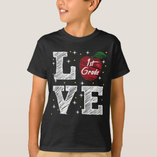 1:a äpplet klass kärlek t shirt