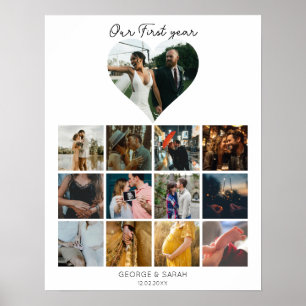 1:a året fotojubileumskalender 12 månader poster