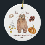 1:a året som morföräldrar, ingen fotoboho-minimali julgransprydnad keramik<br><div class="desc">Lilla pumpa Första året som mor- och farföräldrar,  minimalistisk modern ornament.</div>