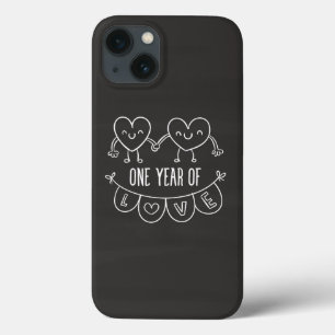1:a årsdagen av Gift Chalk Hearts iPhone 6/6s