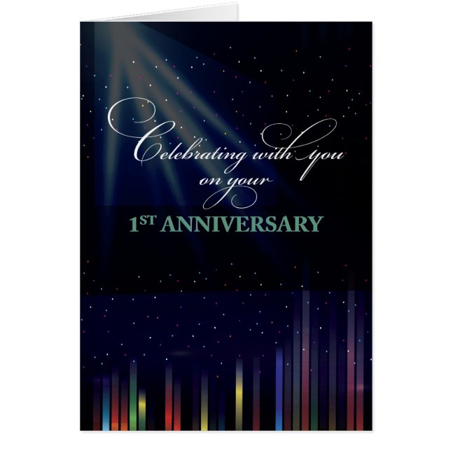 1:a årsdagen för anställda i Himlar, gratulera Hälsningskort (Framsidan)