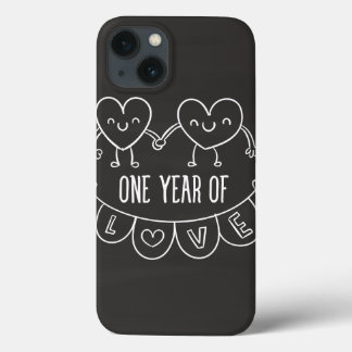 1:a årsdagen Gift Chalk Hearts i Pad Mini