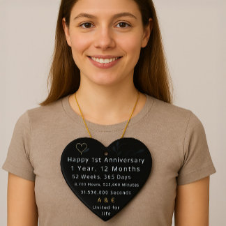 1:a årsdagen - Hjärtat Julgransprydnad Keramik