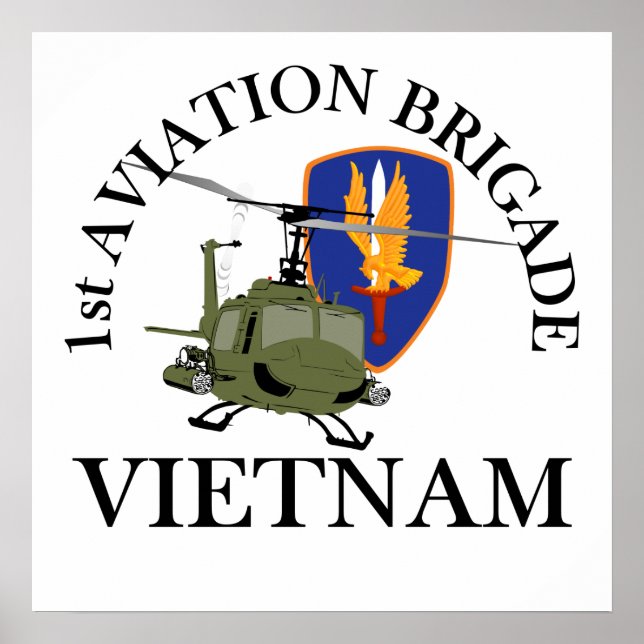 1:a Avn Bde Vietnam Vet Huey Poster (Framsidan)