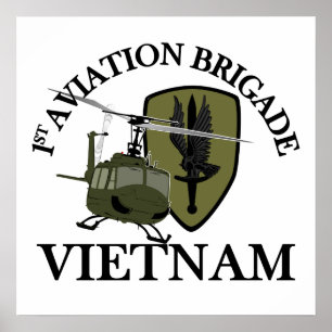 1:a AVN BDE Vietnam Vet Huey Poster