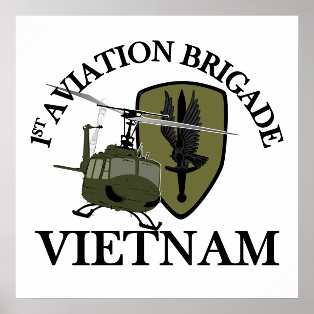 1:a AVN BDE Vietnam Vet Huey Poster (Framsidan)
