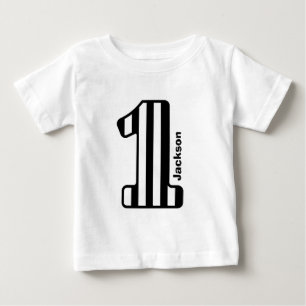 1:a BABY-födelsedag, svart, stort nummer A20Z T-shirt