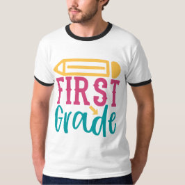 1:a bästa stilen i klass, vit Manar Basic Ringer T Shirt