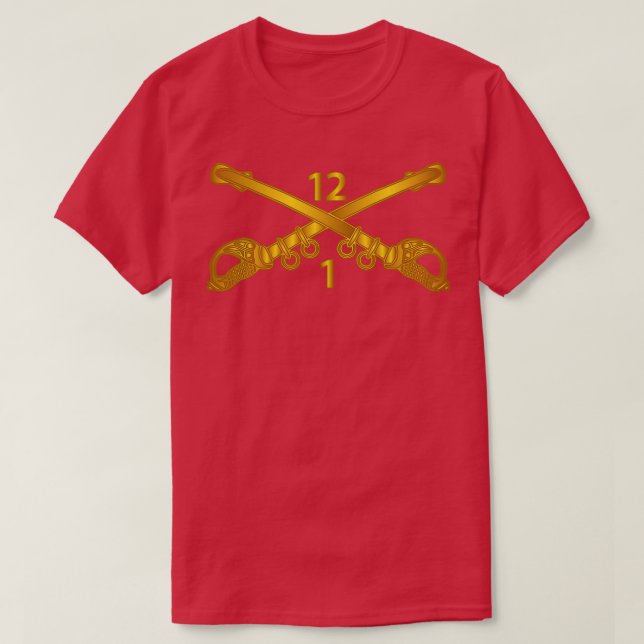 1:a bataljonen 12:e Cavalry Gren wo Txt T Shirt (Design framsida)