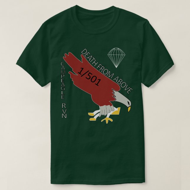 1:a bataljonen 501:a Fallskärm-fantry Camp Eagle T Shirt (Design framsida)