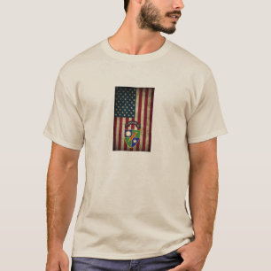 1:a bataljonen - 75:e Skogsvaktare American Flagga T Shirt