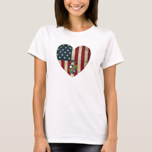 1:a bataljonen 75:e Skogsvaktare Reg American Hear T Shirt