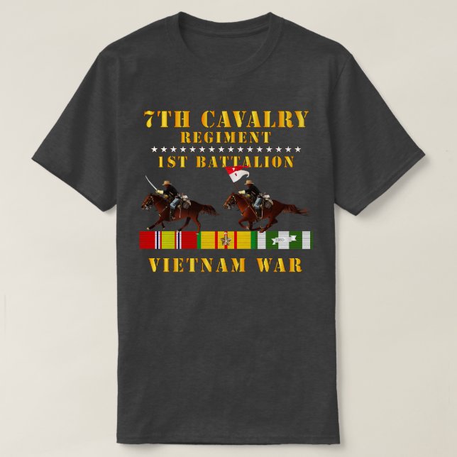 1:a battalion 7:e Cavalry Regimen vietnamwt 2 Cav T Shirt (Design framsida)