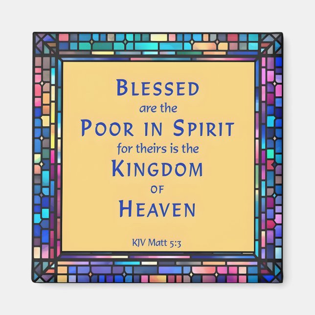 1:a beatituden från Sermon på berget Magnet (Framsidan)