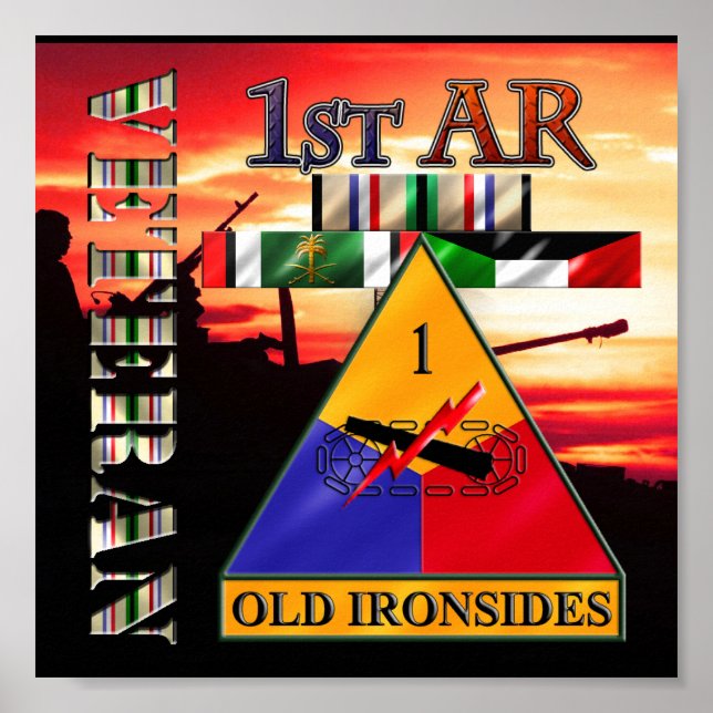 1:a beväpnade divisionen Desert Storm Veteran Poster (Framsidan)