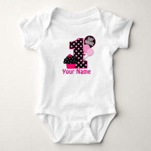 1:a Birthday Girl Cuptårta Personlig Shirt T